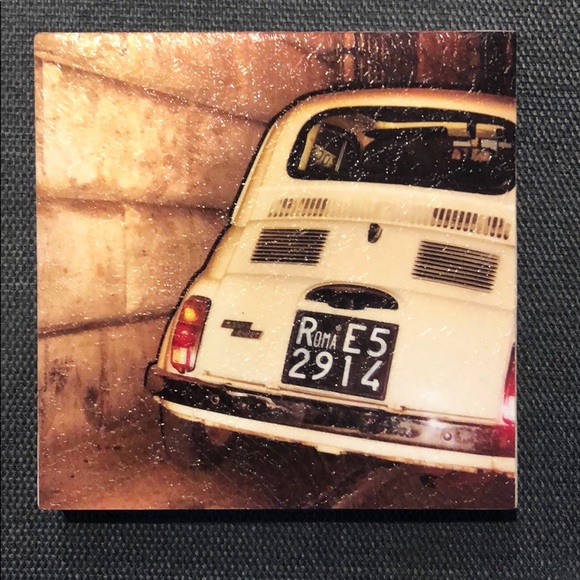 Vespa/ Fiat signed original petite paintings FAB!